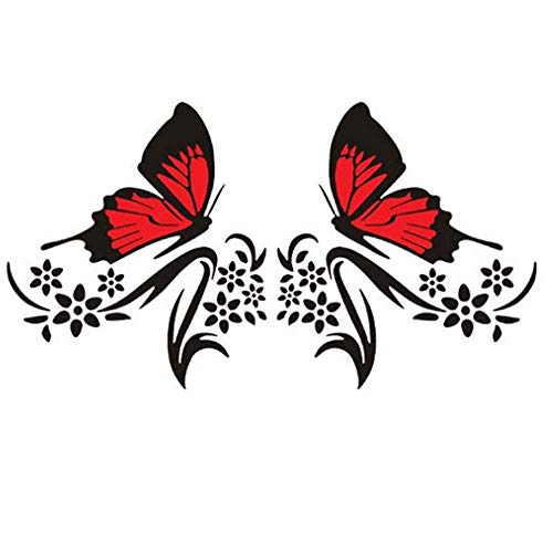 Practisol Car Decals for Women,1 Set Butterfly and Flower Car Decal Stickers, Vinyl