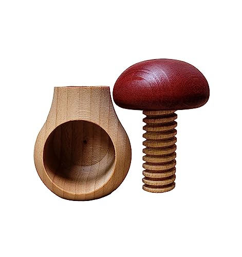 Wooden World Nutcracker made from natural beech wood - VERY SOLID - mushroom claret, Braun, 100x60mm - Image 4