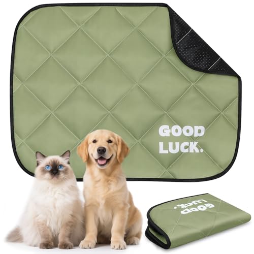 Image of Washable Dog Training Pads - Reusable Puppy Pads 60x45 cm, Moisture & Waterproof Pet Mat, Fast Drying, Scratch Resistant for Dogs & Cats (Army Green, 1 Pack)