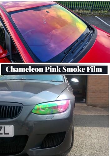 Image of HOME13 Self Adhesive Auto Car Tint Headlight Taillight Fog Light Vinyl Smoke Film Sheet Sticker Cover Car & Bike Protection Film (Chameleon Pink, 24x80 Inch)