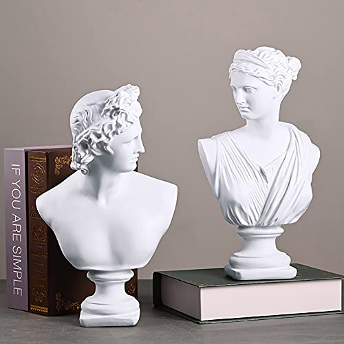 Estatua clásica griega blanca David de 11.8 pulgadas en resina miniatura 4