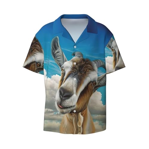 Chemise homme à imprimé chèvre bleue pour vos terrasses d'été