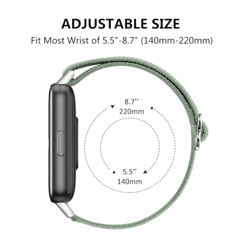 Image of Tobfit Nylon Strap for Samsung Galaxy Fit 3 (Watch Not Included), Flexible Premium Elastomer Nylon Adjustable Watch Band for Galaxy Fit3 2024 SM-R390 Men & Women
