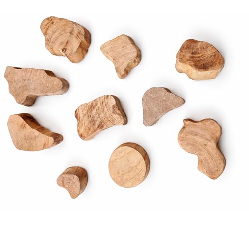 Image of Set of 10 | Wooden Stamps Multi Shapes & Design Blocks for Scrapbooking | Handmade Baren for Project Designing | Fabric Textile | Clay | Pottery Craft