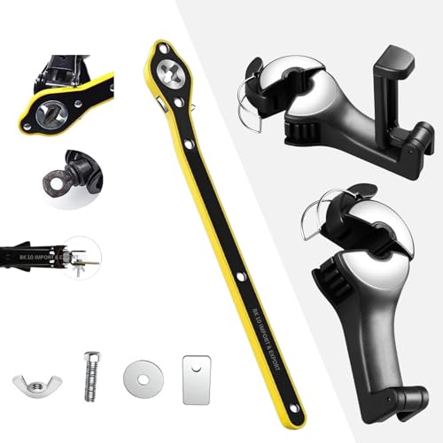 Image of BK 10 IMPORT & EXPORT Labor Saving Hand Car Jack Wrench with Hook for Car Seats with Mobile Phone Holder | Wrench | Phone Holder for Car | Car Hook for Bag | Jack Ratchet Wrench for Car
