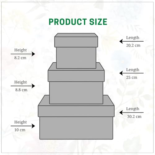 Image of Oasis Pack of 3 Premium Trunk Style Gift & Flower Hamper Boxes With Handle | Classic Bouquet Box for Flower Arrangements & Gift Hampers | Decorative Gift Packaging Box - Brown & Gold