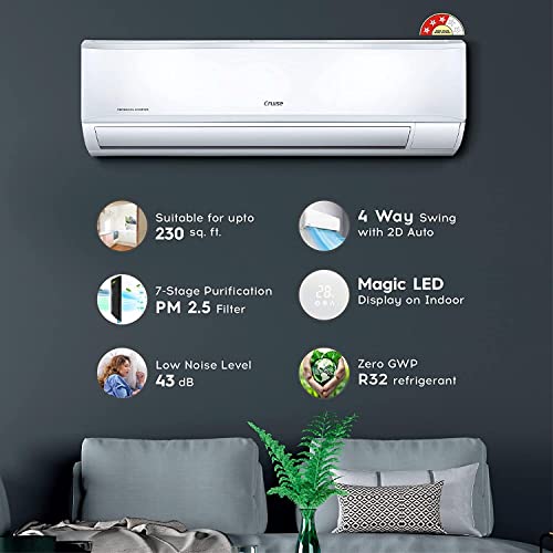 Image of Cruise 2 Ton 3 Star Inverter Split AC with 7-Stage Air Filtration (100% Copper, Convertible 4-in-1, PM 2.5 Filter, CWCVBF-VQ1S243, White)