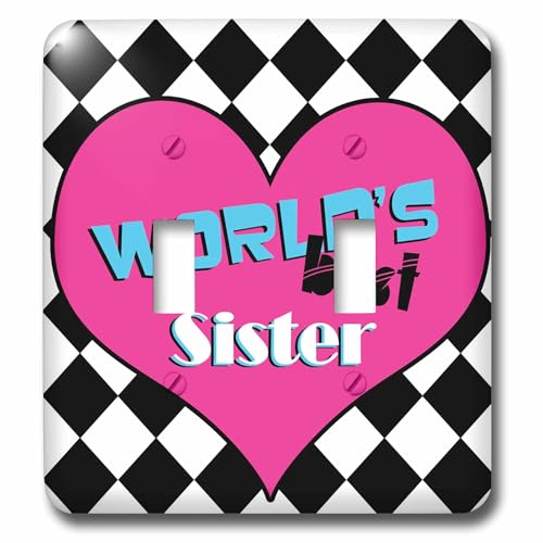 Worlds Best Sister interrupteur double à bascule décoratif pour plaque murale de chambre