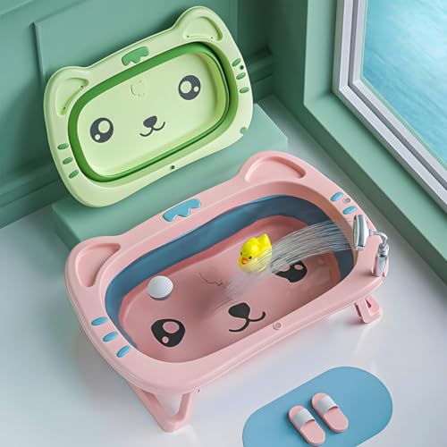 Banheira Gatinho Rosa Dobrável P/Cachorro E Gatos Portátil