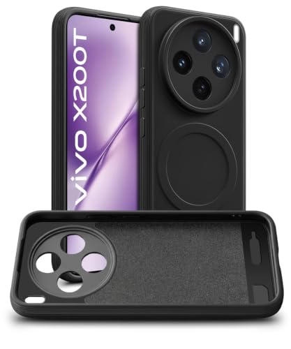 Image of WOW IMAGINE Back Case Cover for Vivo X200T 5G | Soft Matte Silicone Case| Slim Fit & Shockproof | Camera Protection Bumper Cover (Black)