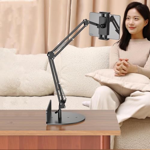 Image of SHOPEE Adjustable Mobile & Tablet Holder for Bed & Desk | 360 Long Arm Gooseneck Clamp Stand | Hands-Free Phone Stand for Video Watching, Online Classes & Recording