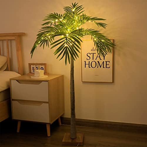 4 feet Artificial Palm Tree with LED Fairy and Other Practical Indoor and Outdoor Decoration Lighting and Other Multi-Functional Artificial Simulation Tree