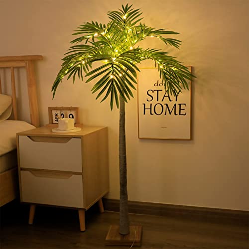 4 Feet Artificial Palm Tree With Led Fairy And Other Practical Indoor And Outdoor Decoration Lighting And Other Multi-Functional Artificial Simulation Tree #TOP24
