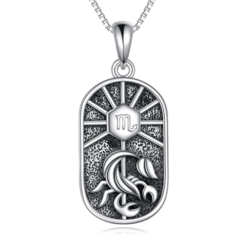 YAFEINI Scorpio Necklace for Women 925 Sterling Silver Zodiac Sign Constellation Pendant Astrology Horoscope Scorpio Jewellery Gift