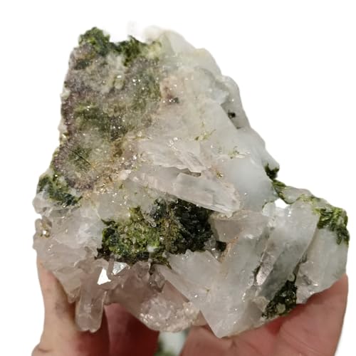 Cuarzo con epidota DSZUJTYROP, piedra natural decorativa de 200g 3