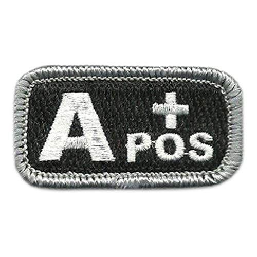 Gadsden and Culpeper Tactical Blood Type Patches - Type A Positive - 2"x1" (Black & White)