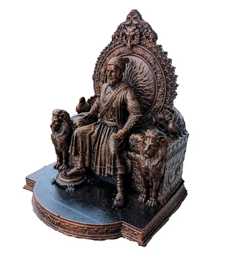 Image of Chatrapati Shivaji Maharaj Statue 4 inch for Car Dashboard (Copper)
