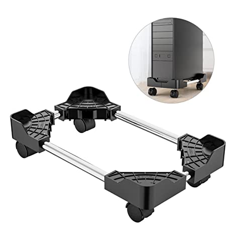 Support de tour d'ordinateur mobile réglable CPU avec 4 roues pour sous bureau - 4