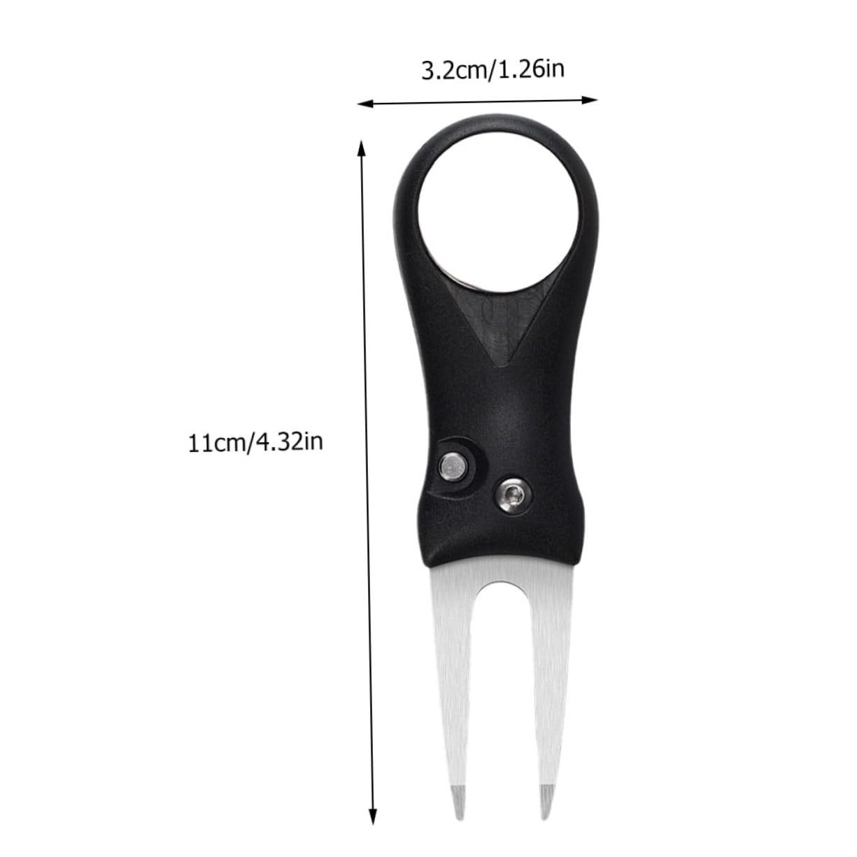 balacoo 2Pcs Abs Handle Golfs Divot Tool Durable Stainless Fork for Grass Repair Portable Golf Accessory with Ball Marker for Golf Lovers