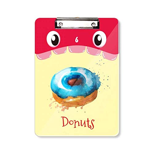 Porte-bloc beignet bleu aquarelle A4 fait main idée cadeau originale pour collègue et enseignant