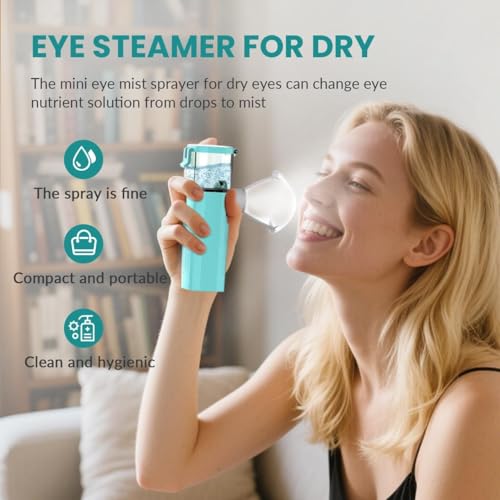 ILIORGOGO 2-in-1 Nano Face & Eye Mister, USB Rechargeable Cool Mist Sprayer for Eyelash Extensions, Makeup Setting & Skin Hydration – Portable Handheld with Visual Water Tank