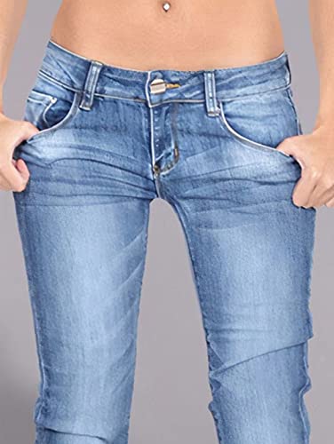 Flamingals Straight Leg Jeans for Women Low Rise Flamingo Stretch Jeans Skinny Wide Leg Denim Pants3