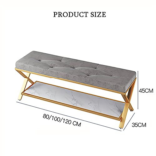 Banc d'entrée en velours haut de gamme chic pour salon moderne - 8