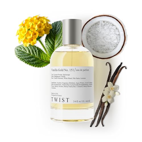 Twist Vanilla Gold No. 151- Inspired by Matieres Premieres Vanilla Powder Long-Lasting Perfume for Women and Men Vegan Clean Ingredients Coconut Powder & Heliotrope Spray 100 ml | 3.4 fl. oz.