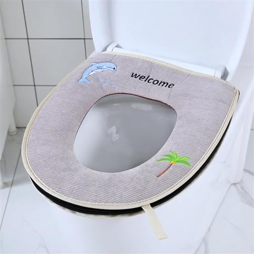 Asiento de inodoro térmico extraíble con asa y base impermeable lavable 3