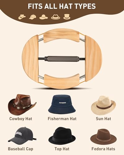 Image of 4-Way Adjustable Hat Stretcher Tool to Shape,Stretch & Maintain Your Hats