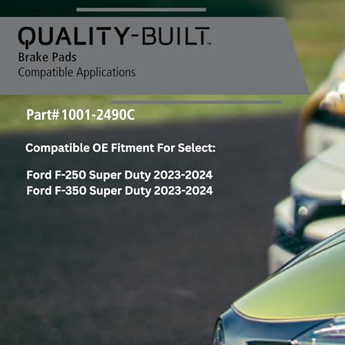 Image of QUALITY-BUILT Front Ceramic Brake Pads, Premium 1001-2490C, Compatible with 2023-2024 Ford (F-250 Super Duty, F-350 Super Duty)
