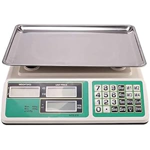 Kitchen Scales,Electronic Kitchen 30Kg Electronic Price Computing Scale Digital Deli Food Produce Weight Counting Equipment with Display for Retail Out，C-40kg/1g