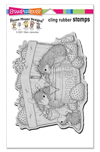 Stampendous Cling Fudge Strawberries, Gray