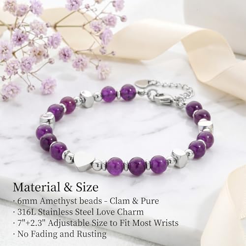 Image of Graduation & Back to School Gifts for Girls, Natural Stone Beaded Bracelet with Inspirational Quote Card, Jewelry for Daughter Granddaughter Niece Student