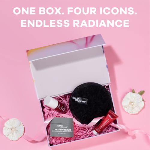 Image of Earth Rhythm Tint & Glow Kit - Lip & Cheek Tint, Cleansing Balm, Makeup Remover Pad & Lip Masque