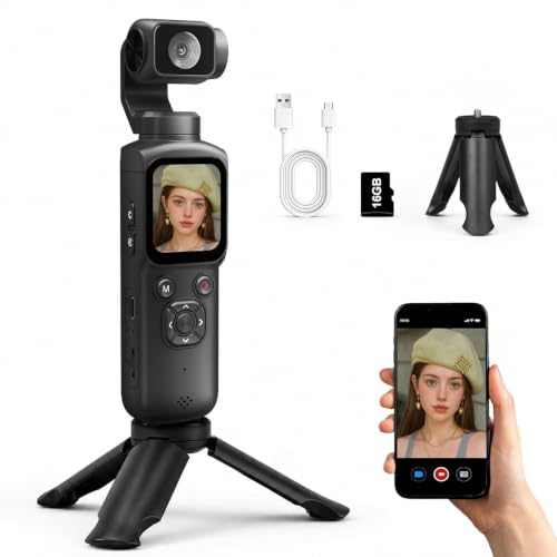 Image of 4K Digital Camera for Vlogging and Beginner Creators, Handheld Video Camera with PDAF Autofocus, 330 AI Face Tracking, WiFi App Control, Webcam and Touch Screen (Jet Black)