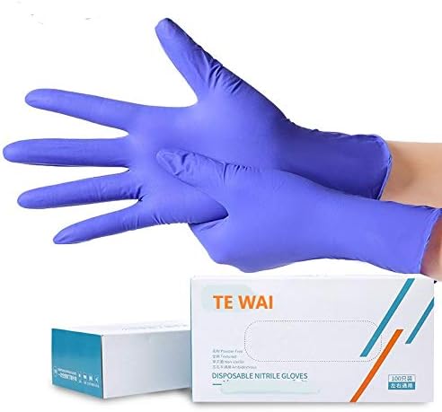 Disposable Gloves Nitrile Blue Powder Free Latex Free Medical Cleaning Gloves 100 Count (M)