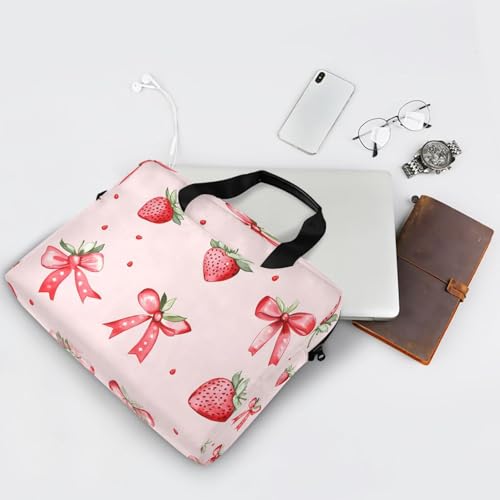 Maletín para portátil con diseño de fresa rosa 13-15.6 pulgadas miniatura 7