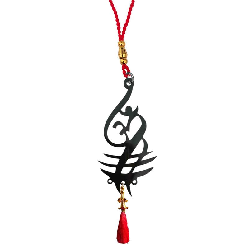 m men style Acrylic Om Car Hanging Car Rear View Mirror Decor Ornament Accessories Good Luck Dream Catcher Positive Vibes Balcony, Gift, Car, Wind Chimes, Room (Om Namah Om) 1 Pcs, Black LA626-picture-10