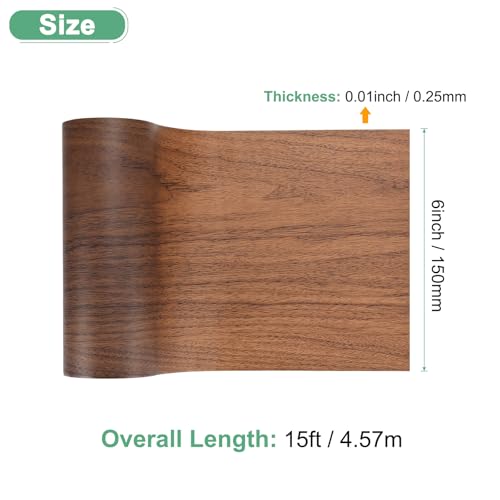Image of M METERXITY 1-Roll Wood Grain Repair Tape, 6 Inch x 15ft Self-Adhesive Wood Floor Tape, Realistic Textured Repair Patch, Contact Paper for Furniture /Floors /Home Decor [Dark Brown]