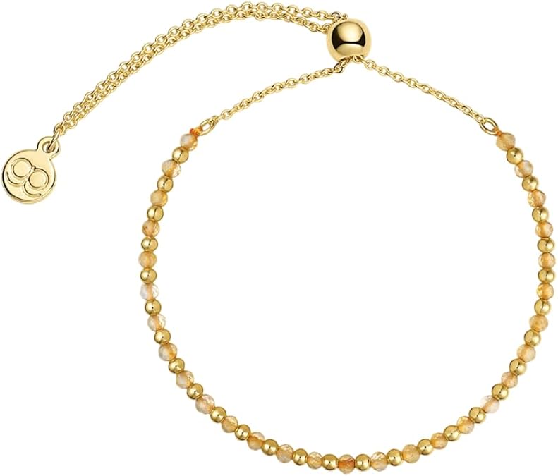 gorjana - Power Gemstone Brooks Bracelet 9 1/4" - 18k Gold-Plated Brass - Genuine Gemstone Selection - Adjustable Closure - Elegant and meaningful design