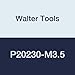 Walter Tools P20230-M3.5 Prototex HSS Machine Tap, Uncoated, 4 mm Shank Diameter, 0.6 mm Thread Length, 11 mm Cutting Length, 56 mm Overall Length, M3.5 Cutting Diameter