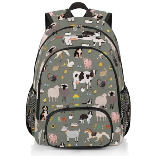 Funky Qiu School Backpack for Girls Boys- Waterproof