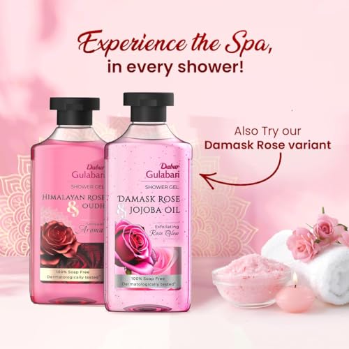 Image of Dabur Gulabari Heavenly Rose & Oudh Shower Gel, 250 ml with Gulabari Damask Rose & Jojoba Shower Gel, 250 ml (Pack of 2)