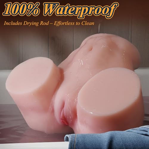 Image of 16LB Sex Dolls Torso Male Sex Toys - Realistic Big Ass Sex Doll for Men Male Masturbator Pocket Pussy with Tight Vagina & Anal Channels, Lifelike Soft Butt Adult Sex Toys for Men