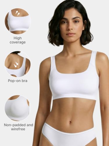 Image of Enamor Bamboo Cotton IB06, Women's Pop-on Bra - 3X Softer, 4X More Absorbent & Antimicrobial, Non-Padded, Wirefree, High Coverage