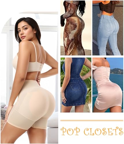 Image of POP CLOSETS Padded Underwear for Women with Butt Pads, Tummy Control Body Shaper Butt Lifting Shapewear