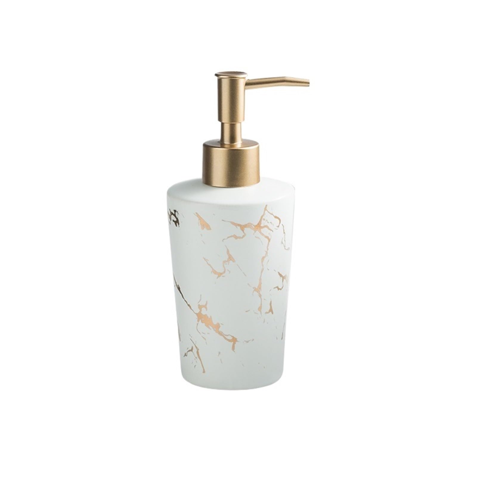 Soap Dispenser Light Luxury Ceramic Soap Dispenser With Pump Bathroom Refillable Shampoo Lotion Press Bottle(White)