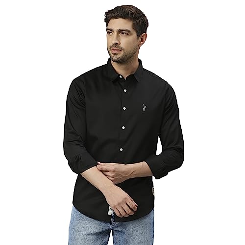 Image of Thomas Scott Men's | Solid | Full Sleeve | Slim Fit | Cotton Blend | Spread Collar | Casual Shirt