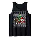 Niños Krampus Santa Claus Dabbing alrededor del árbol de Navidad Camiseta sin Mangas
